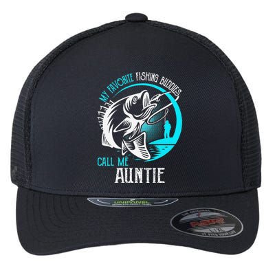 My Favorite Fishing Buddies Call Me Auntie Flexfit Unipanel Trucker Cap