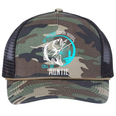 My Favorite Fishing Buddies Call Me Auntie Retro Rope Trucker Hat Cap