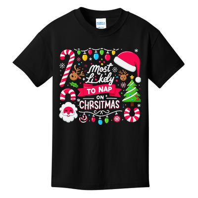 Matching For Family Most Likely To Nap On Christmas Cool Kids T-Shirt