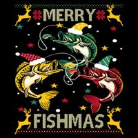 Merry Fishmas Fish Fishing Xmas Christmas Gift Flat Bill Trucker Hat