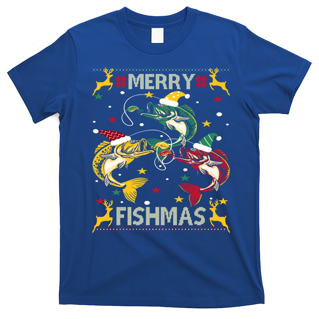 Merry Fishmas Fish Fishing Xmas Christmas Gift T-Shirt