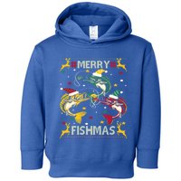 Merry Fishmas Fish Fishing Xmas Christmas Gift Toddler Hoodie