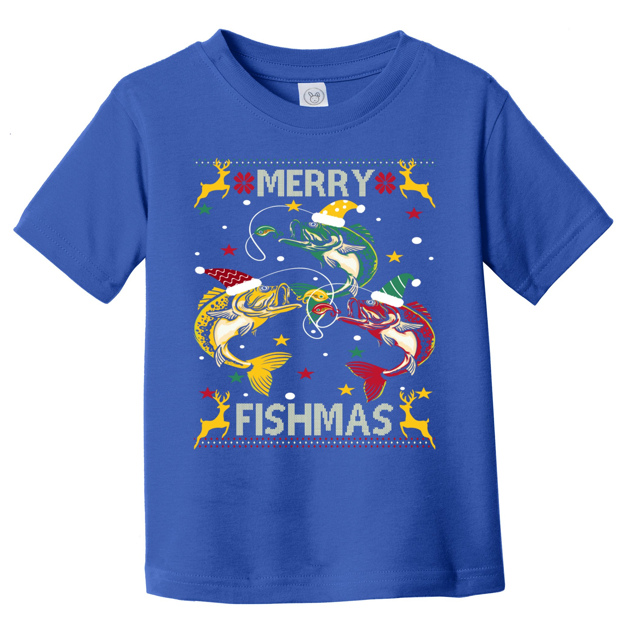 Merry Fishmas Fish Fishing Xmas Christmas Gift Toddler T-Shirt