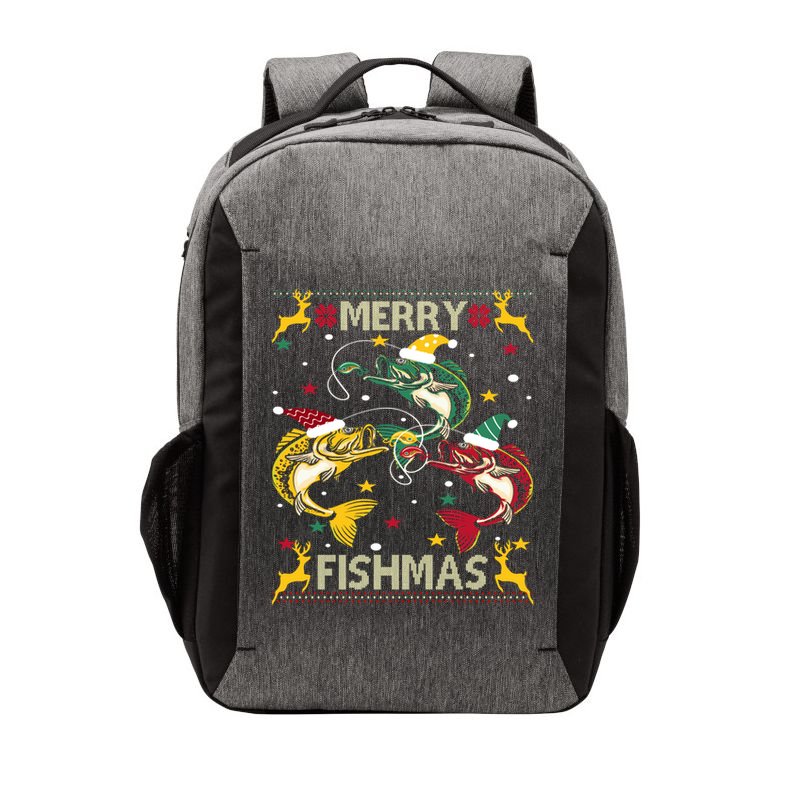Merry Fishmas Fish Fishing Xmas Christmas Gift Vector Backpack