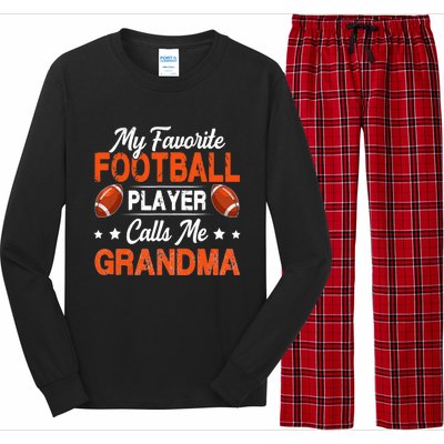 My Favorite Football Player Calls Me Grandma Football Lover Long Sleeve Pajama Set