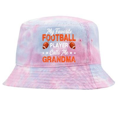 My Favorite Football Player Calls Me Grandma Football Lover Tie-Dyed Bucket Hat