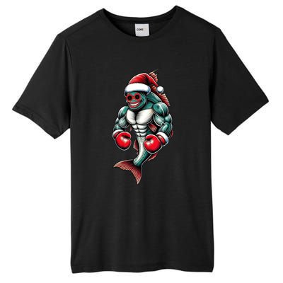 Merry Fishmas Fishing Santa Fish Boxing For Fitness Fans Gift Tall Fusion ChromaSoft Performance T-Shirt