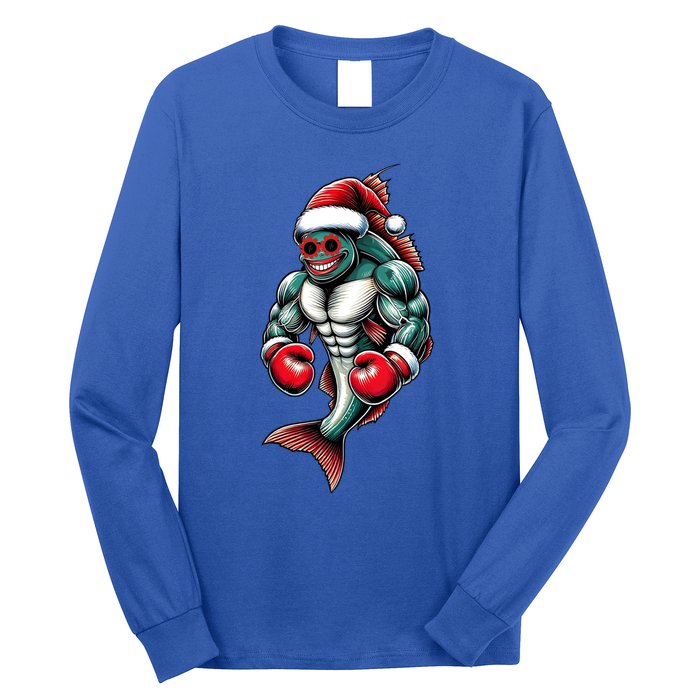 Merry Fishmas Fishing Santa Fish Boxing For Fitness Fans Gift Long Sleeve Shirt