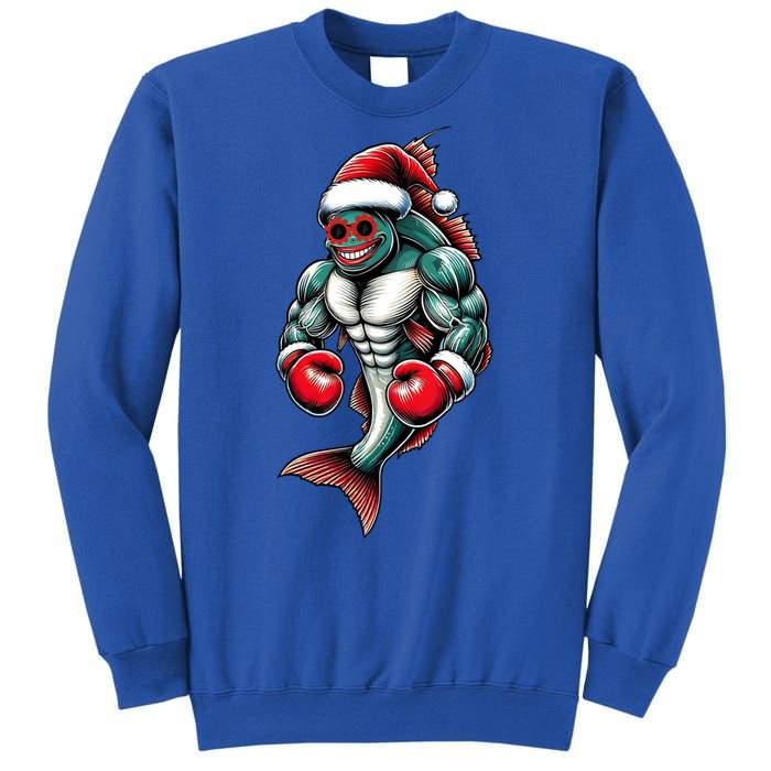 Merry Fishmas Fishing Santa Fish Boxing For Fitness Fans Gift Sweatshirt