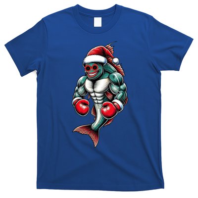 Merry Fishmas Fishing Santa Fish Boxing For Fitness Fans Gift T-Shirt