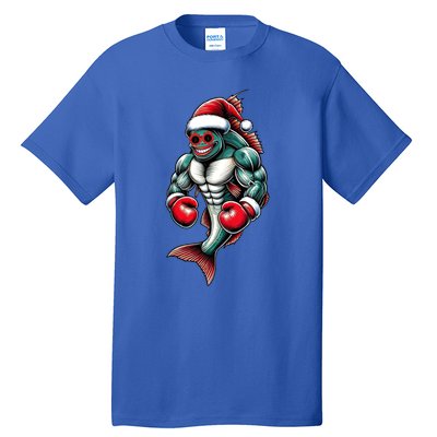 Merry Fishmas Fishing Santa Fish Boxing For Fitness Fans Gift Tall T-Shirt