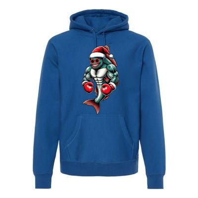 Merry Fishmas Fishing Santa Fish Boxing For Fitness Fans Gift Premium Hoodie