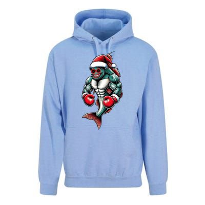 Merry Fishmas Fishing Santa Fish Boxing For Fitness Fans Gift Unisex Surf Hoodie