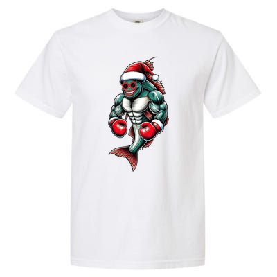 Merry Fishmas Fishing Santa Fish Boxing For Fitness Fans Gift Garment-Dyed Heavyweight T-Shirt