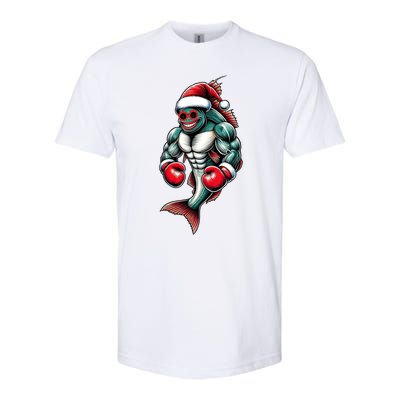 Merry Fishmas Fishing Santa Fish Boxing For Fitness Fans Gift Softstyle CVC T-Shirt