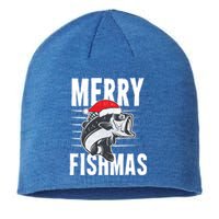 Merry Fishmas Funny Christmas Fishing Gift Great Gift Sustainable Beanie