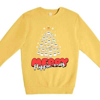 Merry FlippinMas Funny Penguins Christmas Tree Great Gift Premium Crewneck Sweatshirt