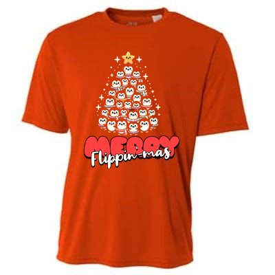 Merry FlippinMas Funny Penguins Christmas Tree Great Gift Cooling Performance Crew T-Shirt