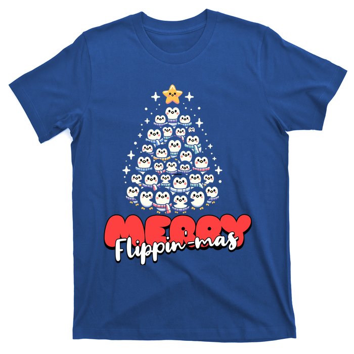 Merry FlippinMas Funny Penguins Christmas Tree Great Gift T-Shirt