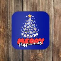 Merry FlippinMas Funny Penguins Christmas Tree Great Gift Coaster