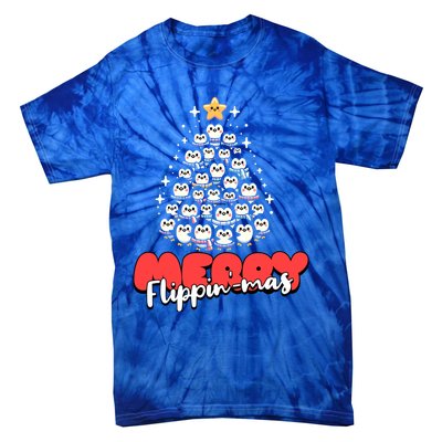 Merry FlippinMas Funny Penguins Christmas Tree Great Gift Tie-Dye T-Shirt