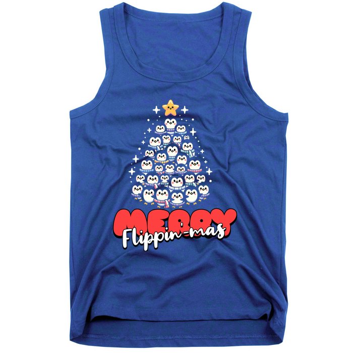 Merry FlippinMas Funny Penguins Christmas Tree Great Gift Tank Top