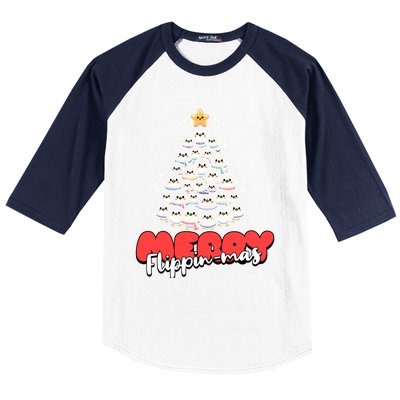 Merry FlippinMas Funny Penguins Christmas Tree Great Gift Baseball Sleeve Shirt