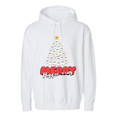 Merry FlippinMas Funny Penguins Christmas Tree Great Gift Garment-Dyed Fleece Hoodie