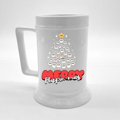 Merry FlippinMas Funny Penguins Christmas Tree Great Gift Beer Stein