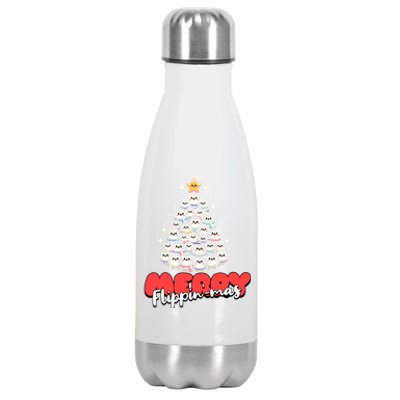 Merry FlippinMas Funny Penguins Christmas Tree Great Gift Stainless Steel Insulated Water Bottle