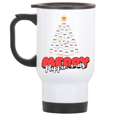 Merry FlippinMas Funny Penguins Christmas Tree Great Gift Stainless Steel Travel Mug