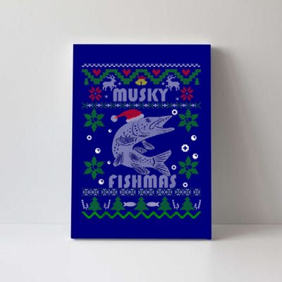 Merry Fishmas Funny Fish Fishing Fisher Ugly Christmas Gift Canvas