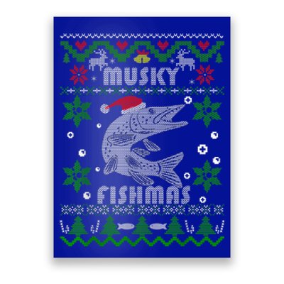 Merry Fishmas Funny Fish Fishing Fisher Ugly Christmas Gift Poster