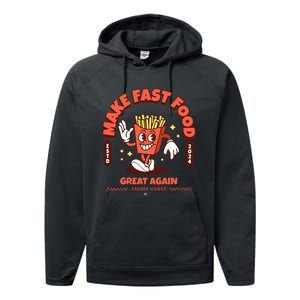 Make Fast Food Great Again MagadonaldS Trump Performance Fleece Hoodie