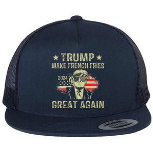 Make French Fries Great Again Trump 2024 French Fry Flat Bill Trucker Hat