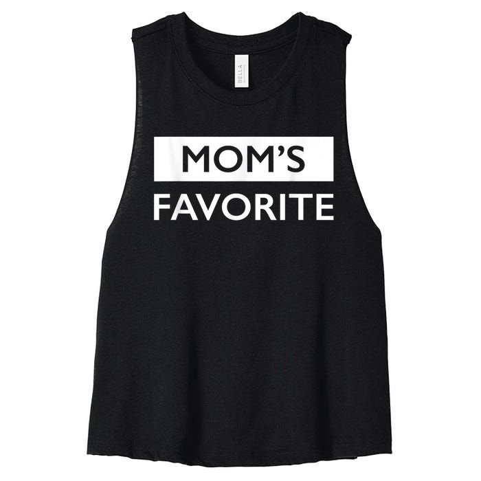 MomS Favorite Funny Sibling Joke MotherS Day Women's Racerback Cropped Tank