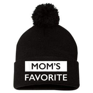 MomS Favorite Funny Sibling Joke MotherS Day Pom Pom 12in Knit Beanie