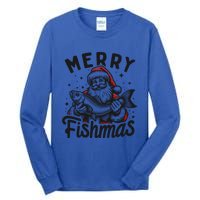 Merry Fishmas Funny Santa Fish Fishing Christmas Fisher Gift Tall Long Sleeve T-Shirt