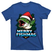 Merry Fishmas Funny Christmas Fish Holiday Fishing Santa Hat Cool Gift T-Shirt