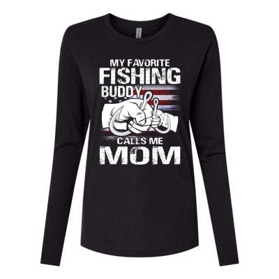 My Favorite Fishing Buddy Calls Me Mom Gift Womens Cotton Relaxed Long Sleeve T-Shirt