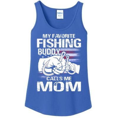 My Favorite Fishing Buddy Calls Me Mom Gift Ladies Essential Tank