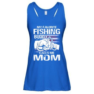 My Favorite Fishing Buddy Calls Me Mom Gift Ladies Essential Flowy Tank