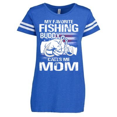 My Favorite Fishing Buddy Calls Me Mom Gift Enza Ladies Jersey Football T-Shirt