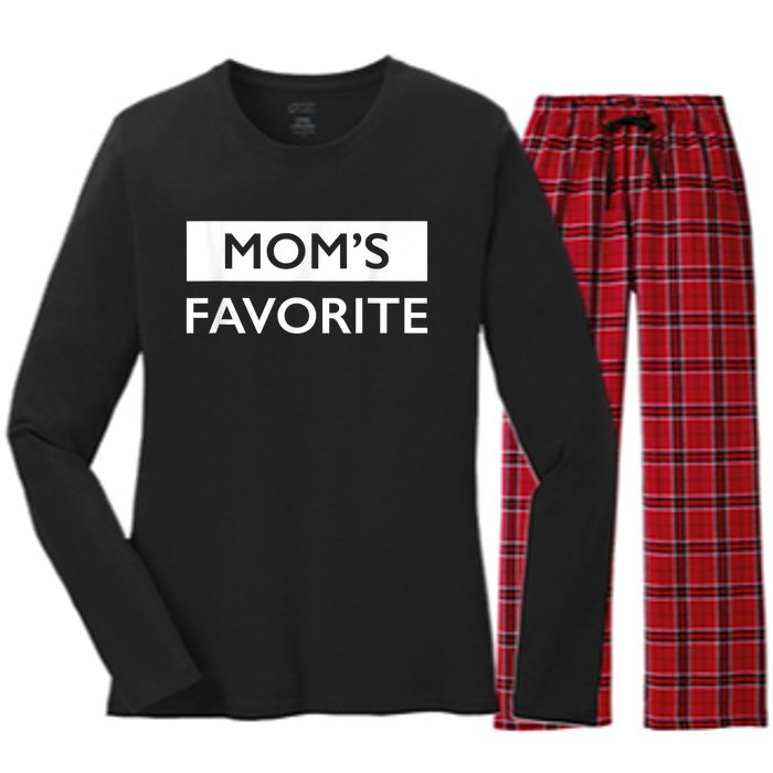 MomS Favorite Funny Sibling Joke MotherS Day Women's Long Sleeve Flannel Pajama Set 