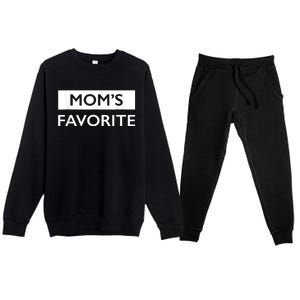 MomS Favorite Funny Sibling Joke MotherS Day Premium Crewneck Sweatsuit Set