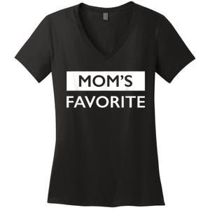 MomS Favorite Funny Sibling Joke MotherS Day Women's V-Neck T-Shirt