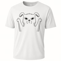 Middle Finger Funny Cute Dog Cooling Performance Crew T-Shirt