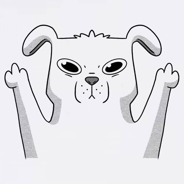 Middle Finger Funny Cute Dog Cooling Performance Crew T-Shirt