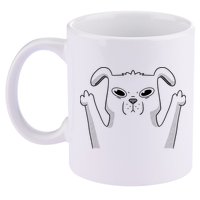 Middle Finger Funny Cute Dog 11oz C Handle Ceramic Mug