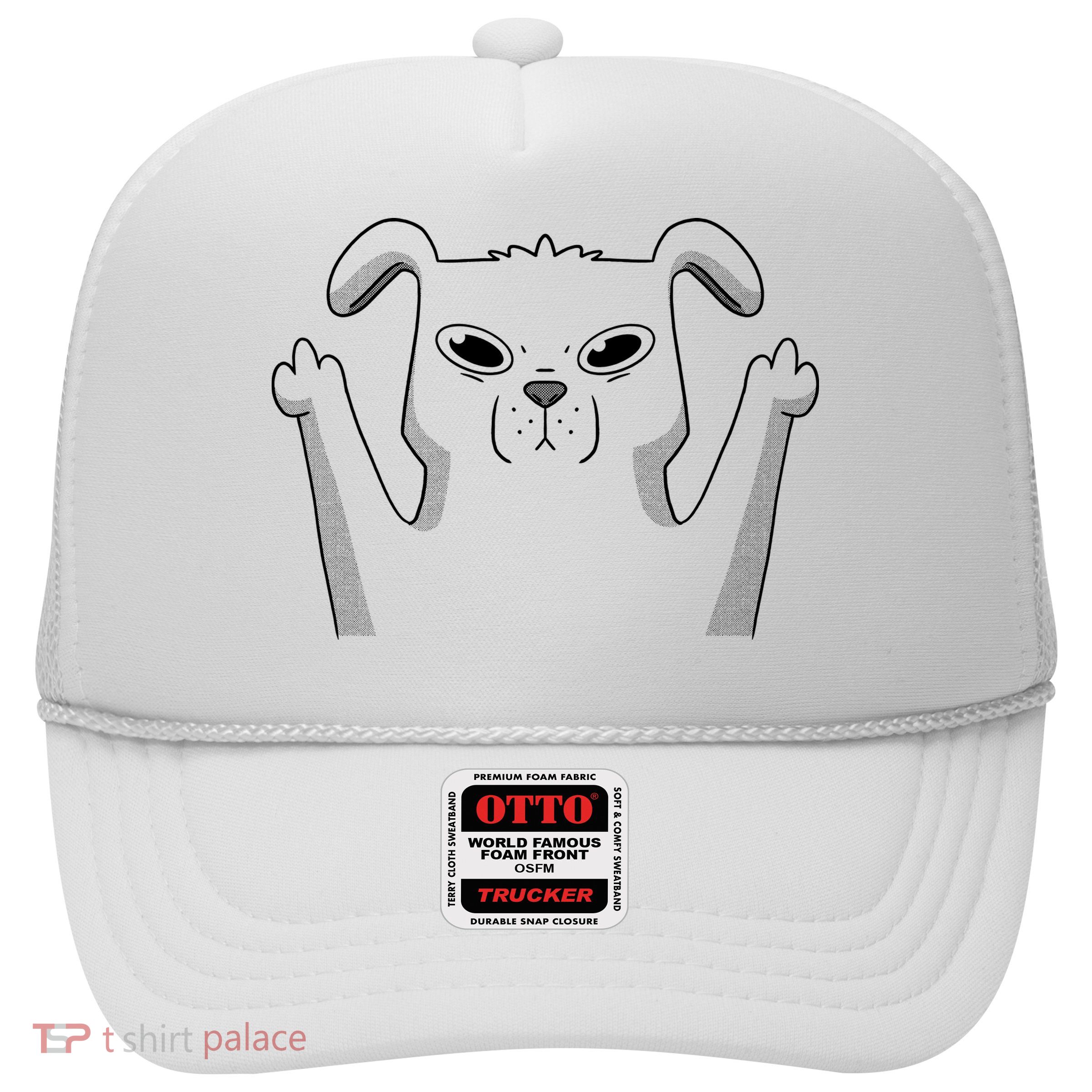 Middle Finger Funny Cute Dog Trucker Hat